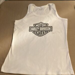 Harley-Davidson White Sleeveless Top